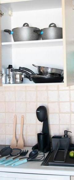 a kitchen with a sink and a counter top at Glabur Stays - The Sunny Atelier - Nicosia City, Free Parking &amp; Wifi, Welcomes You!!! in Nicosia