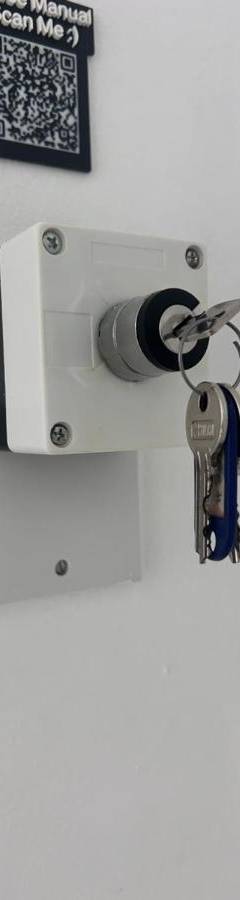 a door with a bunch of keys in it at Alex Beach Apartment 203 in Larnaka