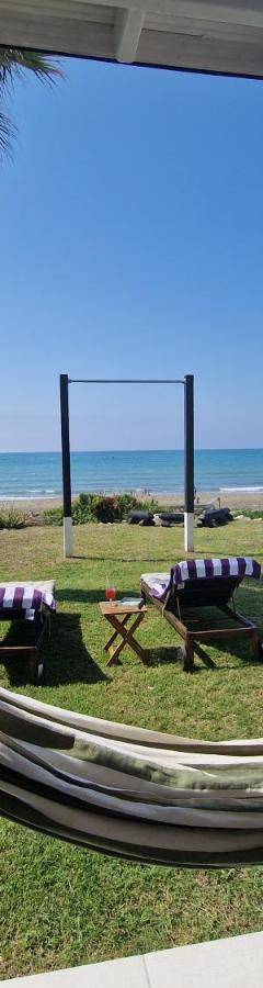 a hammock on the side of a beach at Ammos Beachfront Villa Paradise in Larnaca